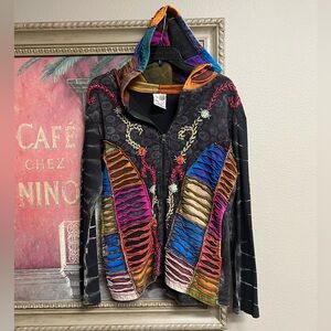 India Boutique Multicolor Embroidered Hoodie